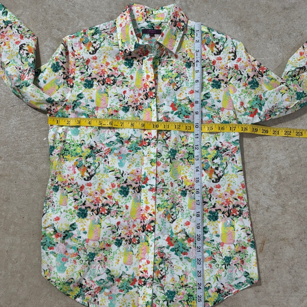 Liberty London Art Fabrics Floral Cotton Button Down Shirt Women's Small Pink - Picture 5 of 11